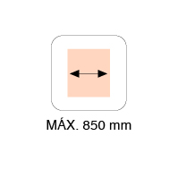MAX. LARGEUR 850mm